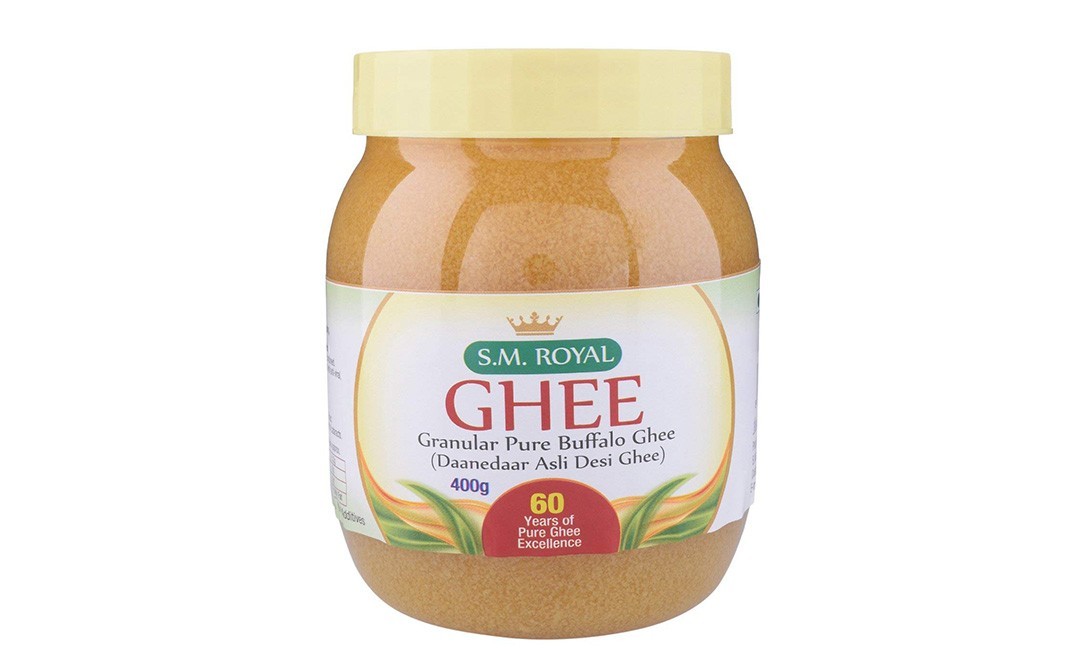 S.M. Royal Ghee Granular Pure Buffalo Ghee   Glass Jar  400 grams